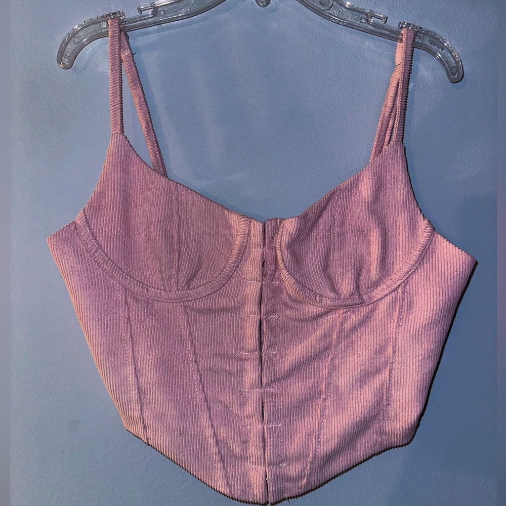 small pink PLT corset top
